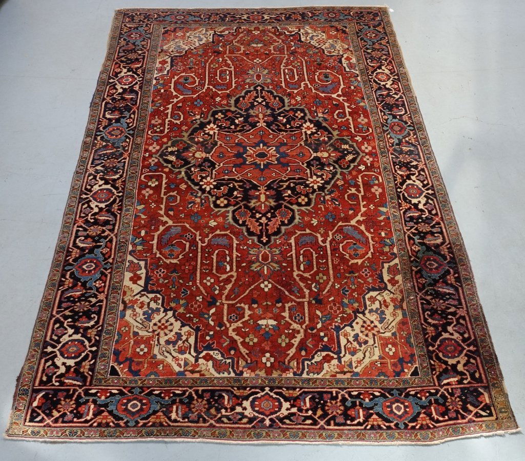 Antique Persian Heriz Carpet Rug (1 of 9)