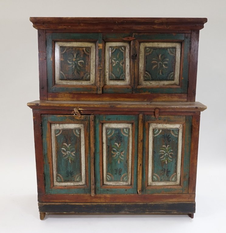 Swedish Painted Pine Step Back Cabinet (1 of 9)