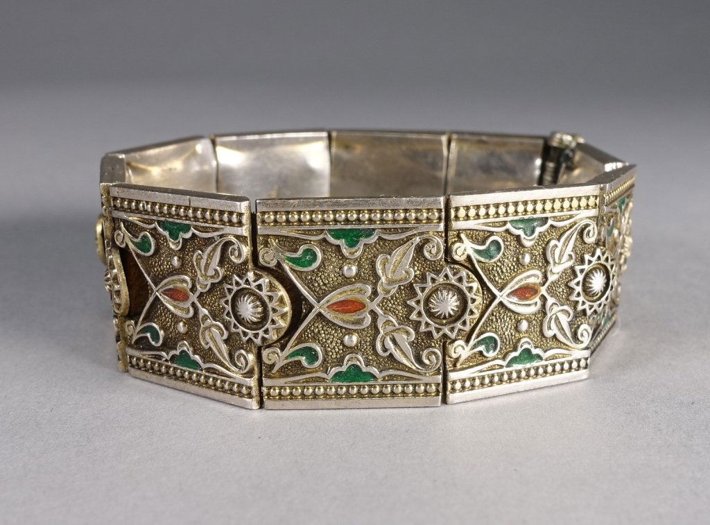 Russian Enamel & 84 Silver Bracelet (1 of 7)