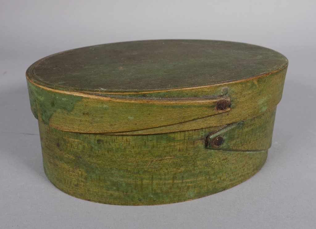 Light Green Wash Primitive Folk Art Pantry Box (1 of 7)