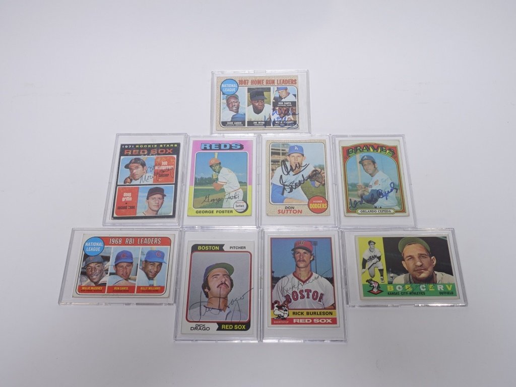 Collection of 9 Vintage Autographed Baseball Cards (1 of 8)