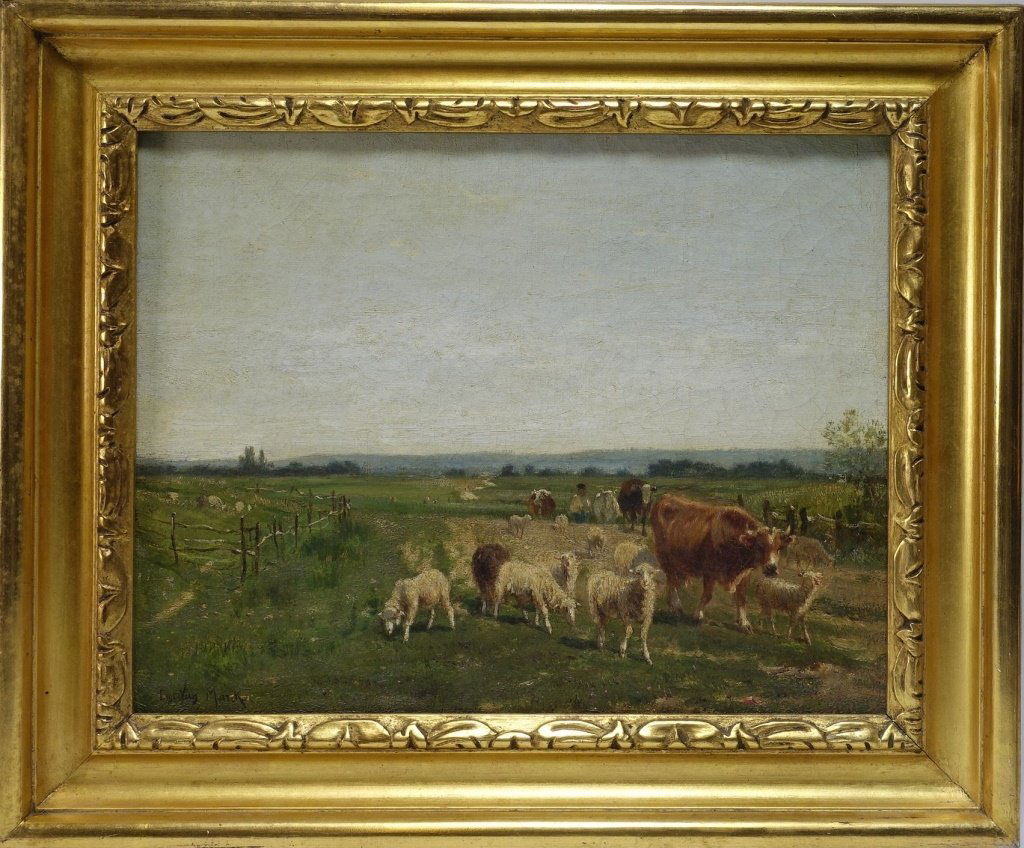 Emile Van Marcke Cows & Sheep Landscape Painting (1 of 5)