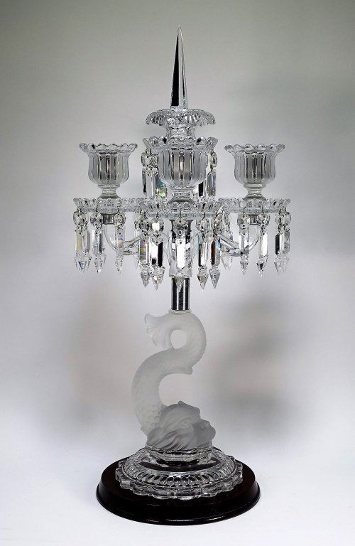 Baccarat Frosted Crystal Dolphin Candelabra (1 of 6)