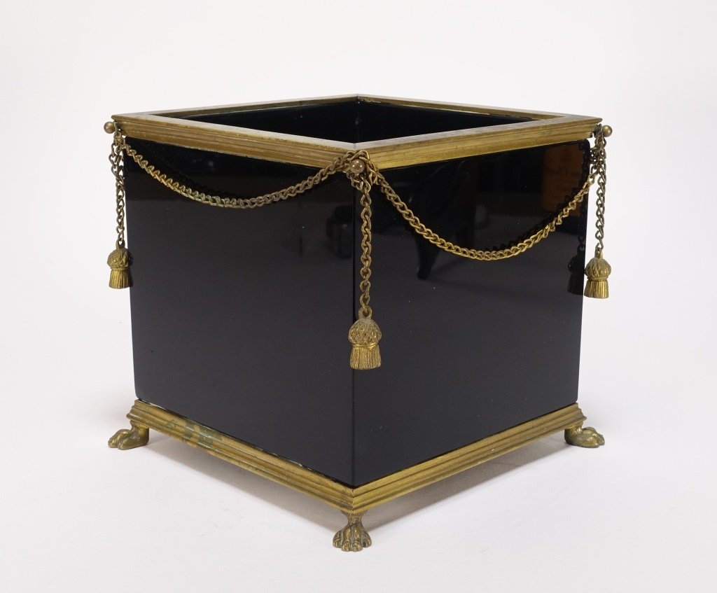 French Amethyst Glass Gilt Bronze Mount Cache Pot (1 of 8)