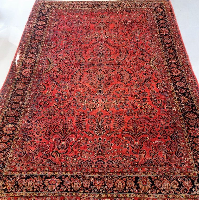 Persian Oriental Sarouk Room Size Carpet Rug (1 of 8)