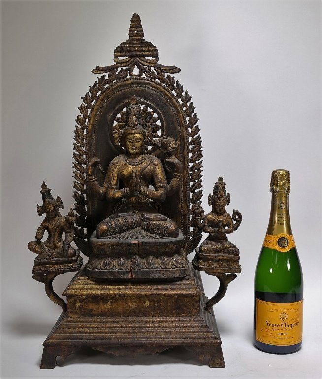 SE Asian Tibetan Gilt Wood Hindu Deity Shrine (1 of 7)