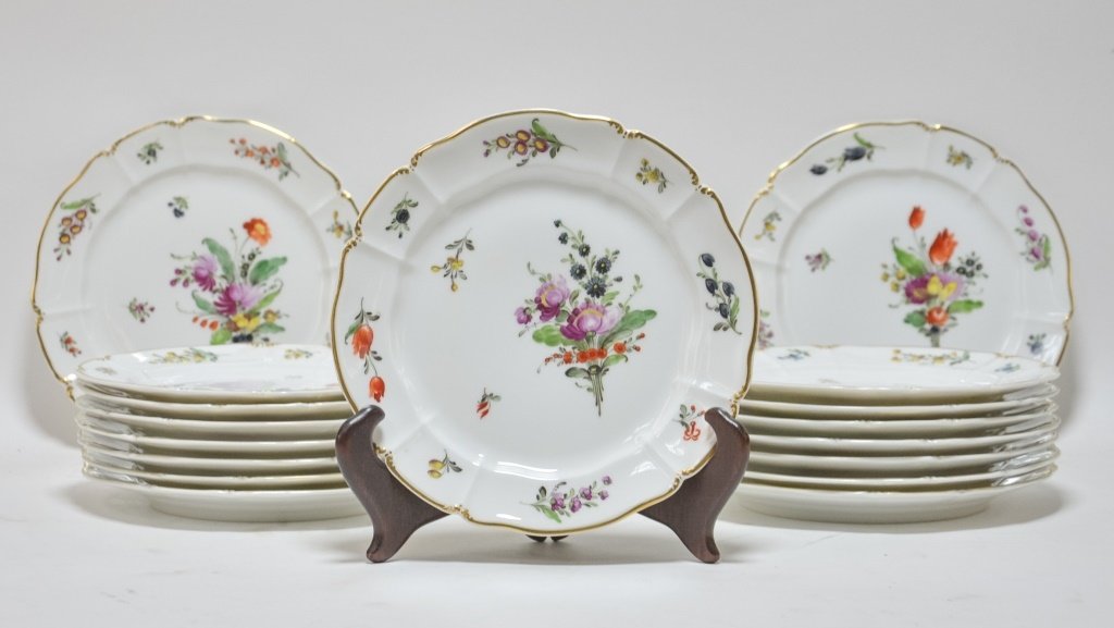 18 German Nymphenburg Porcelain Floral Plates (1 of 6)