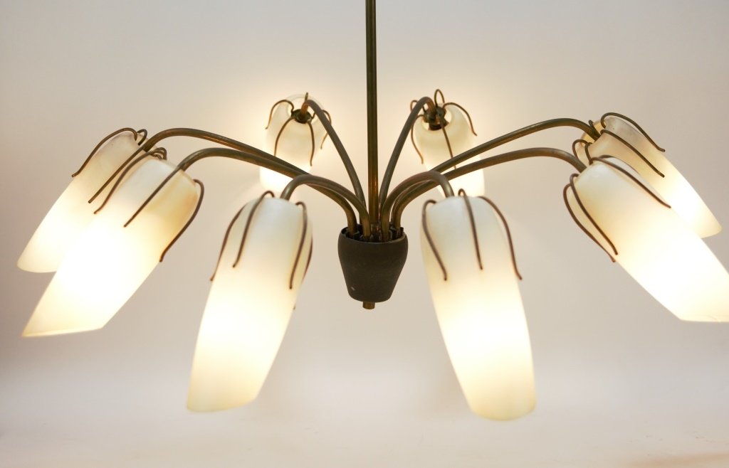 Vintage 1960's Space Age MCM Brass Chandelier (1 of 2)