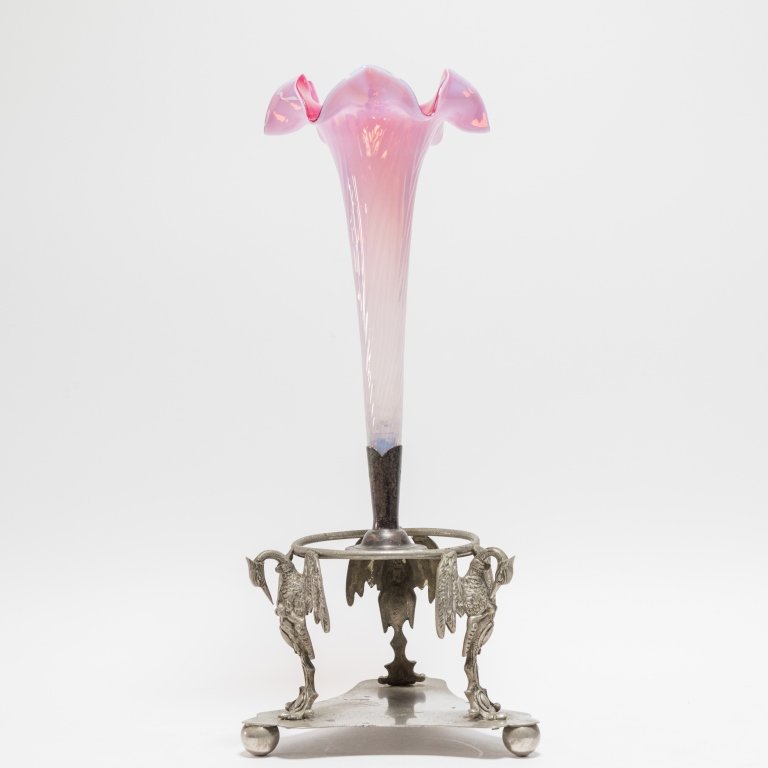 Victorian Silver Plate Art Glass Epergne (1 of 5)