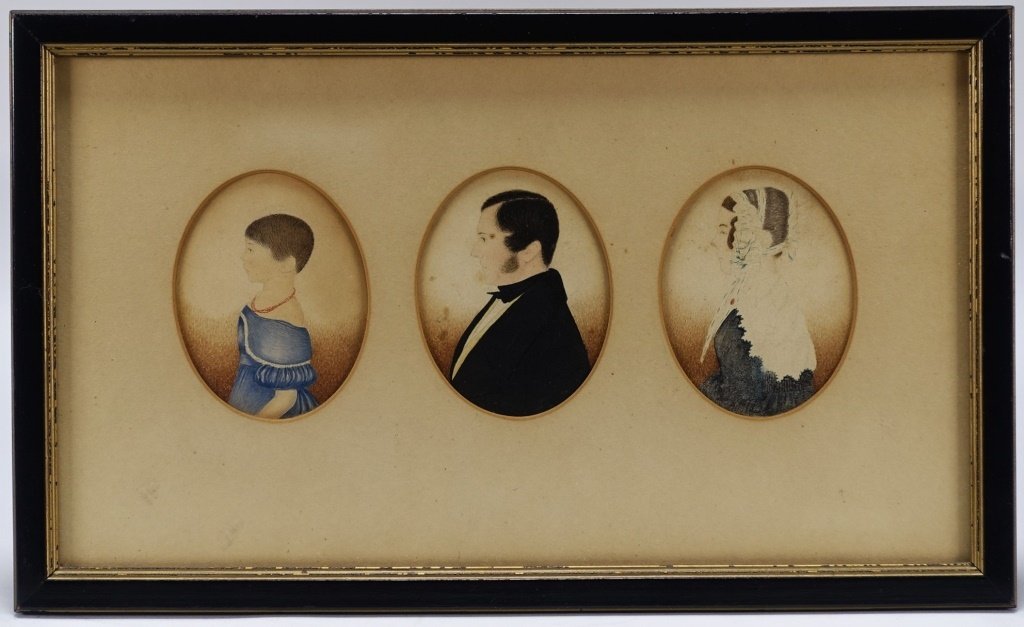 RARE American Folk Art Miniature Family Portrait (1 of 5)