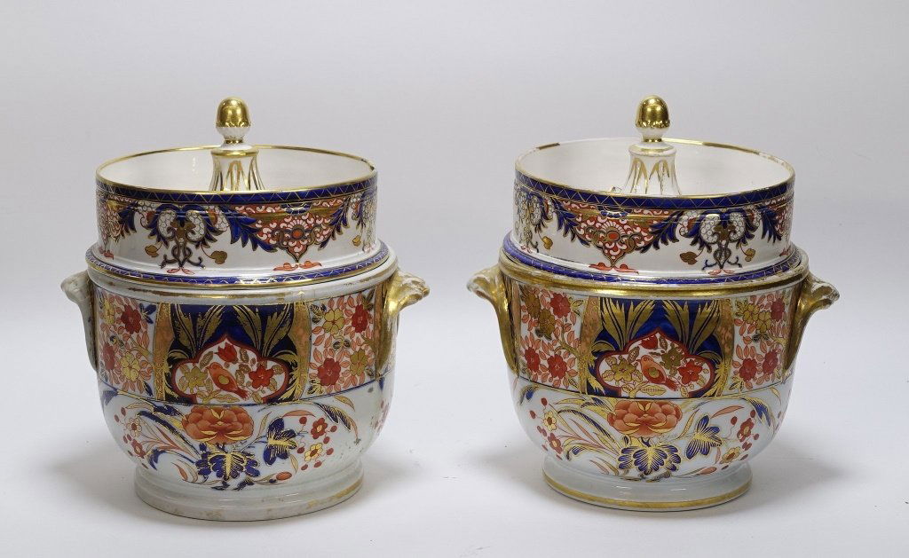 PR English Staffordshire Imari Decorated Cache Pot (1 of 9)