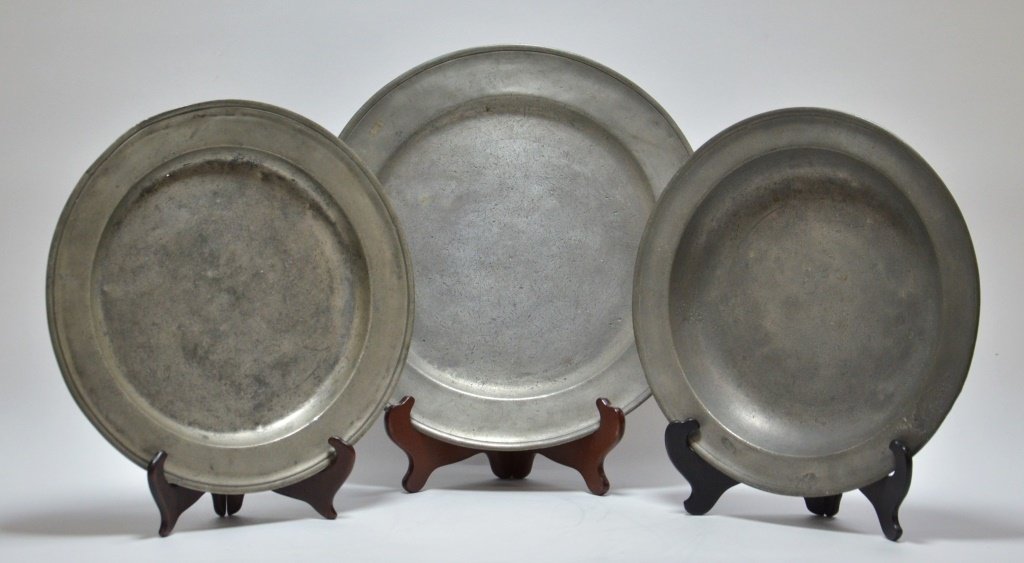 3 American Pewter Chargers Newport RI D. Melville (1 of 5)