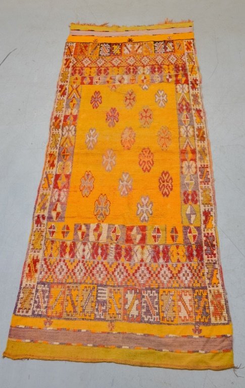 Hand Made Moroccan Yellow Berber Carpet Rug Runner (1 of 5)