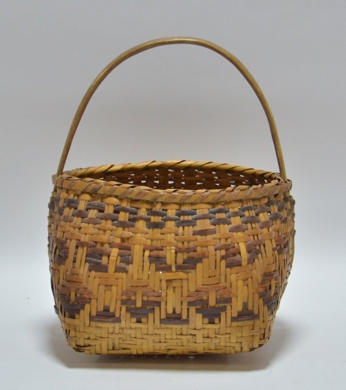 Cherokee Native American Splint Handled Basket (1 of 5)