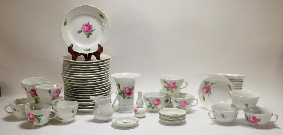 55 German Meissen Porcelain Pink Rose Grouping (1 of 8)