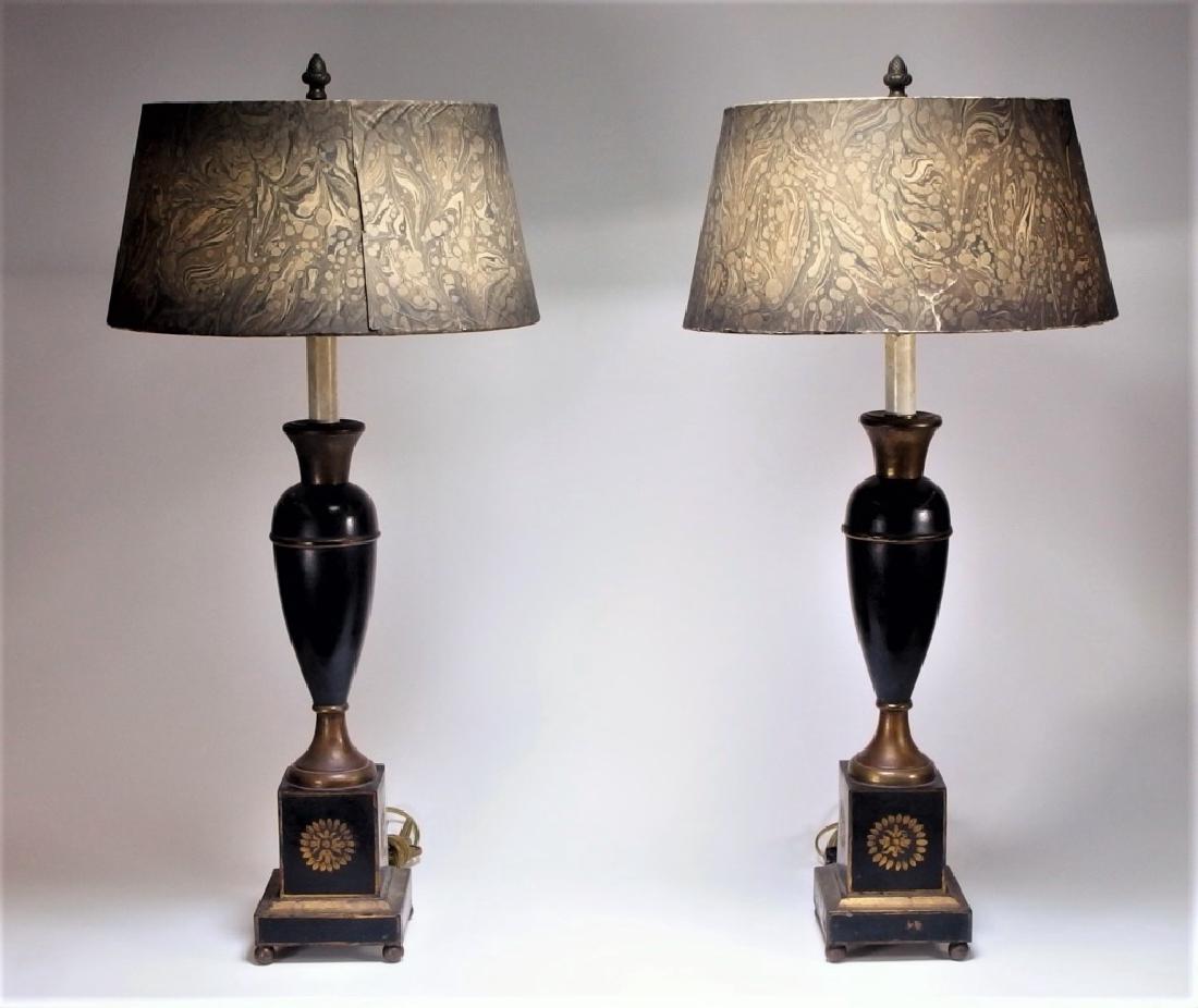 PR Toleware and Marbleized Paper Shade Lamps (1 of 5)