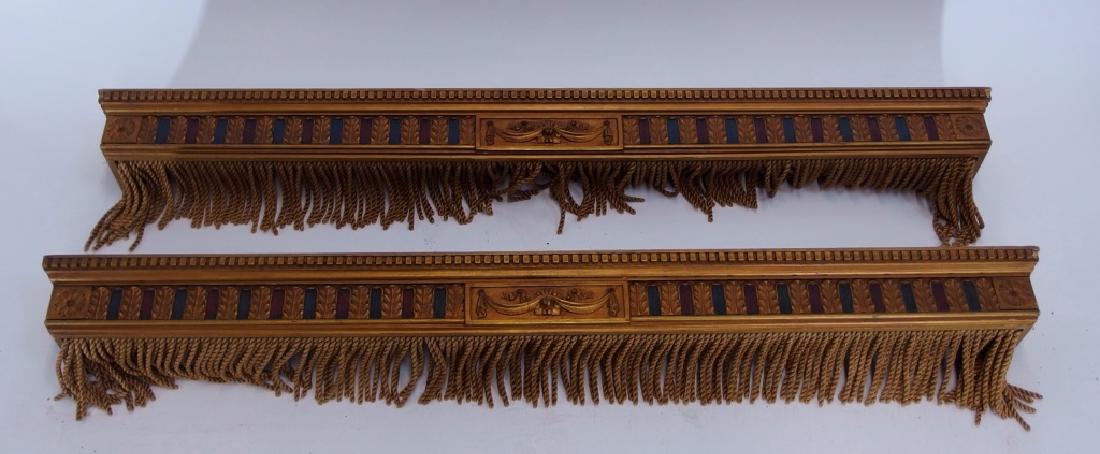PR Art Deco Carved Wood Polychrome Window Valances (1 of 4)