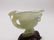 Chinese Carved Hardstone Jade Libation Cup w Stand - 3
