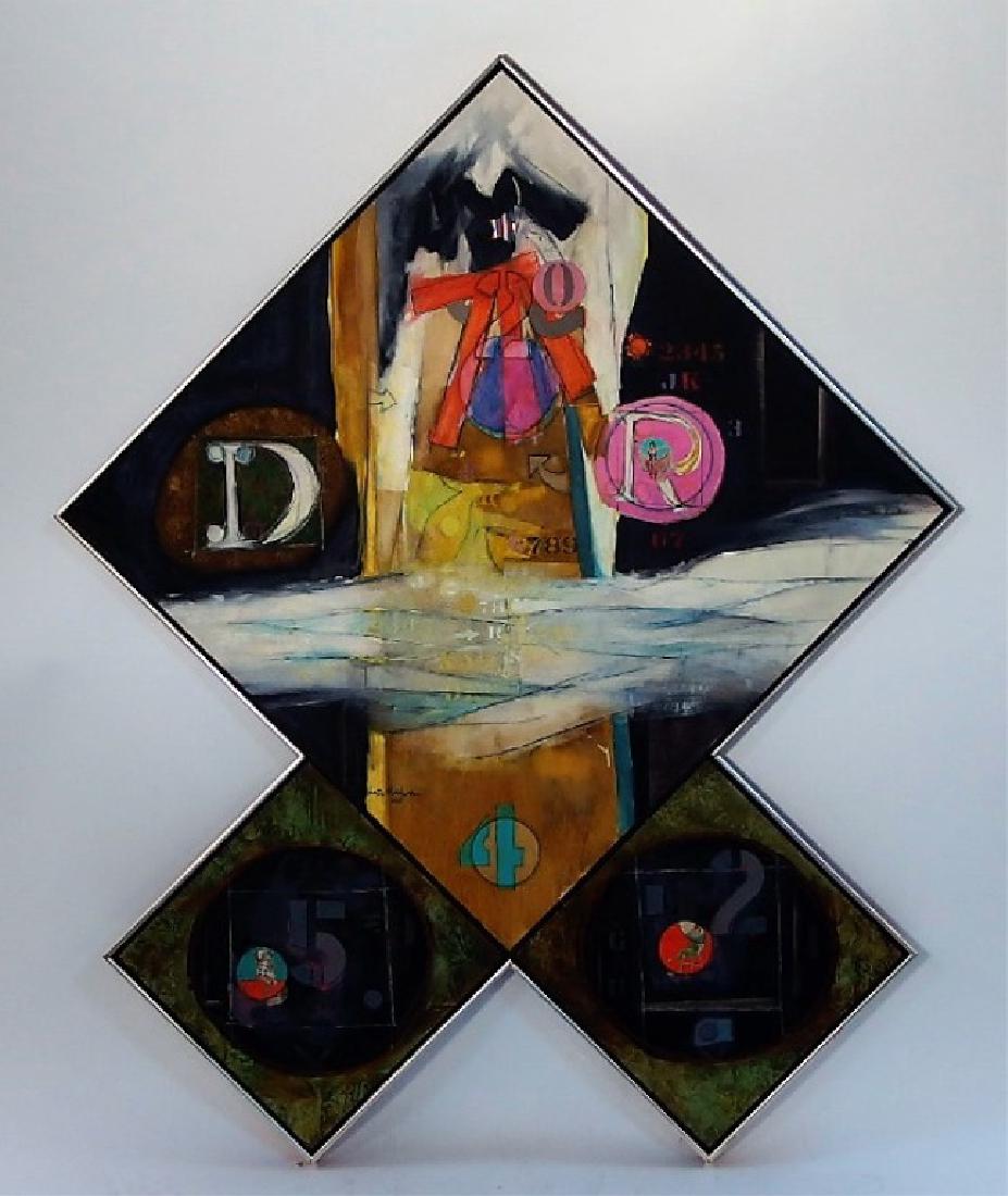 Walter Feldman O/C & Collage Triptych Painting (1 of 9)