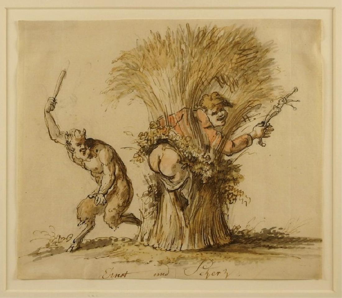 Johann Heinrich Ramberg Ink Watercolor Drawing (1 of 5)