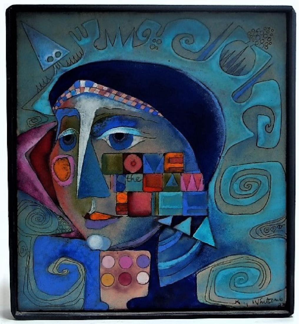 Kay Whitcomb Enamel on Copper Abstract Plaque (1 of 7)