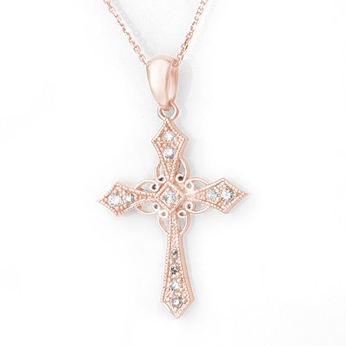 Genuine 0.45 ctw Diamond Necklace 14K Rose Gold - (1 of 2)