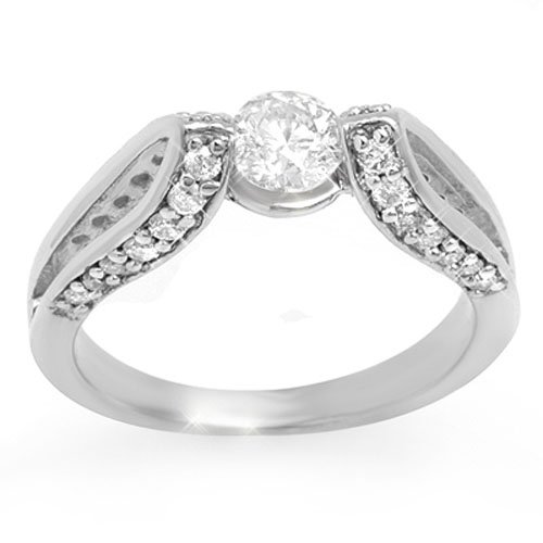 1.08 ctw Diamond Bridal Engagement Ring 14K White Gold (1 of 2)