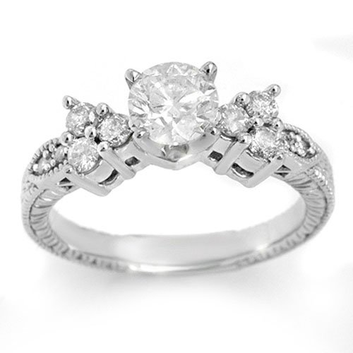 1.14 ctw Diamond Bridal Engagement Ring 14K White Gold (1 of 2)