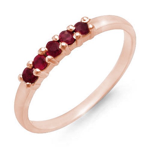 0.25 ctw Ruby Ring 10K Rose Gold - 12634-#9H2W (1 of 2)