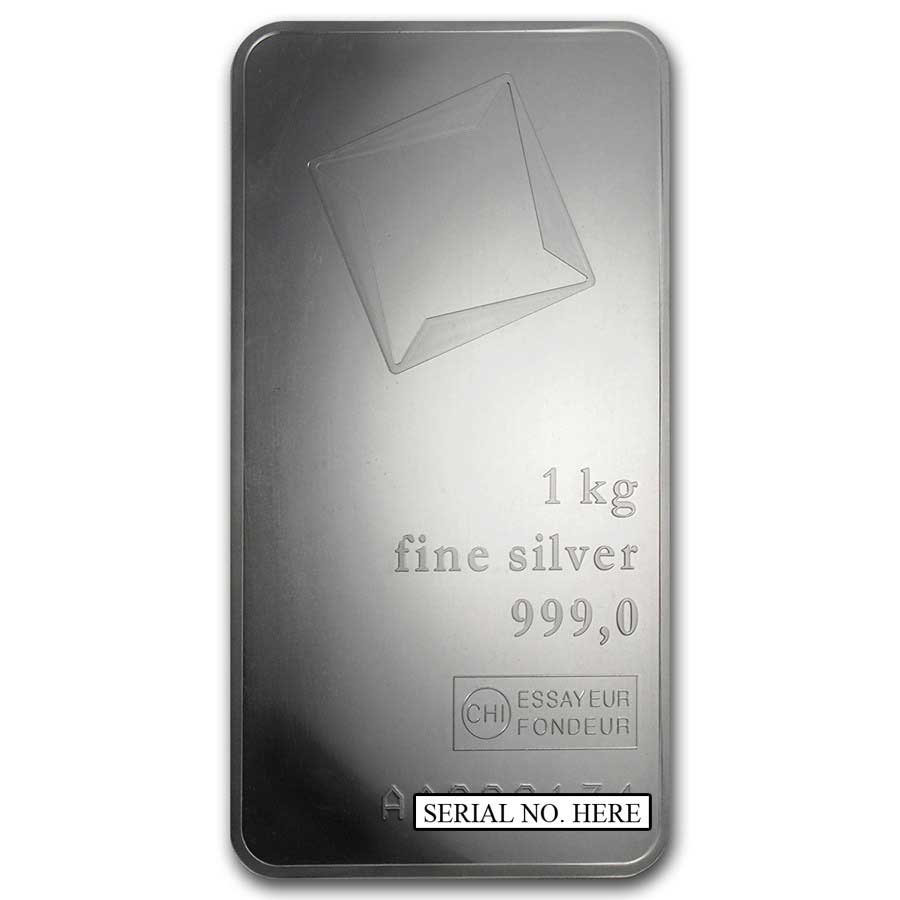 Fine Silver Bar - 1 kilo - Valcambi (w/Assay): One piece Fine Silver Bar - 1 kilo - Valcambi (w/Assay) Picture depicts the quality of item you will get, not the exact/ actual item. Random Years coins means dates of our choice.