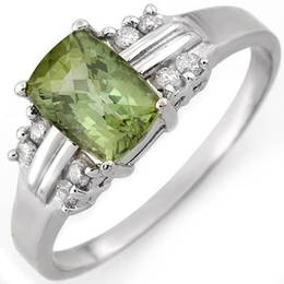 Natural 1.41 ctw Green Tourmaline & Diamond Ring 10K