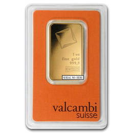 Fine Gold Bar 1 oz - Valcambi (In Assay)