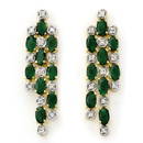 Genuine 4.03 ctw Emerald & Diamond Earrings 14K Yellow