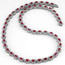 Natural 27.10 ctw Ruby & Diamond Necklace 18K White