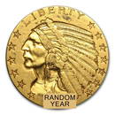 Circulated $5 Indian Gold Half Eagle (Random Years)