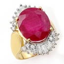 Natural 15.75 ctw Ruby & Diamond Ring 14K Yellow Gold -