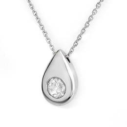 Genuine 0.40 ctw Diamond Necklace 18K White Gold -