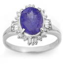 Natural 3.03 ctw Tanzanite & Diamond Ring 18K White