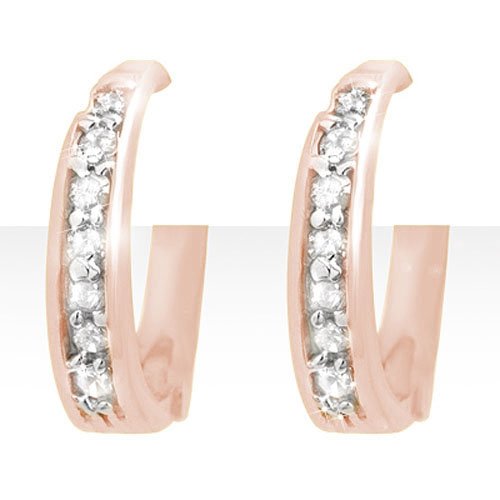 Natural 0.20 ctw Diamond Earrings 14K Rose Gold - (1 of 2)