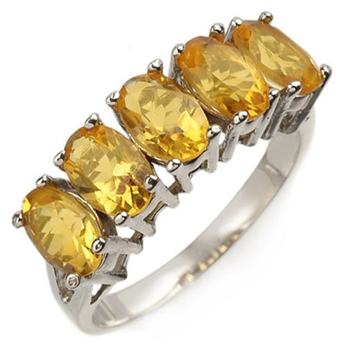 Natural 2.0 ctw Citrine Ring 10K White Gold - (1 of 2)