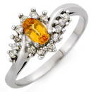 Natural 0.55 ctw Yellow Sapphire & Diamond Ring 10K