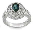 Natural 2.08 ctw Blue Sapphire & Diamond Ring 14K White