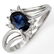 Genuine 0.70 ctw Blue Sapphire & Diamond Ring 10K White