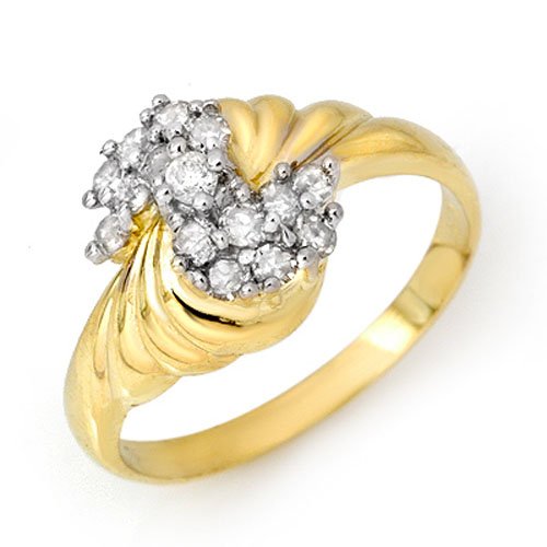 Genuine 0.25 ctw Diamond Ring 10K Yellow Gold - (1 of 2)