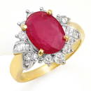 Natural 4.42 ctw Ruby & Diamond Ring 14K Yellow Gold -