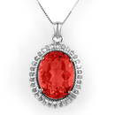 Genuine 17.17 ctw Rubellite Pendant 14K White Gold -