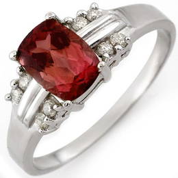 Genuine 1.41 ctw Pink Tourmaline & Diamond Ring 10K