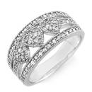 Natural 0.50 ctw Diamond Ring 14K White Gold -