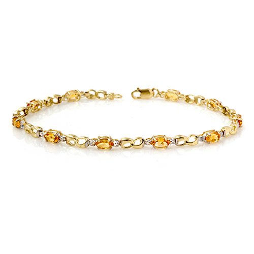 Natural 2.26 ctw Citrine & Diamond Bracelet 10K Yellow (1 of 2)