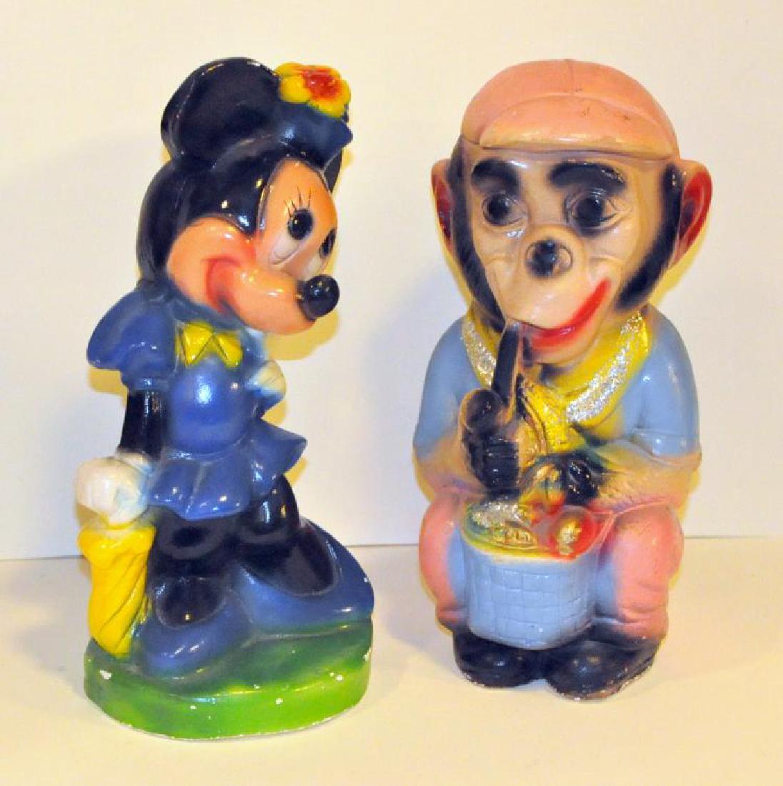 Chalk ware monkey - Minnie vintage banks (1 of 3)